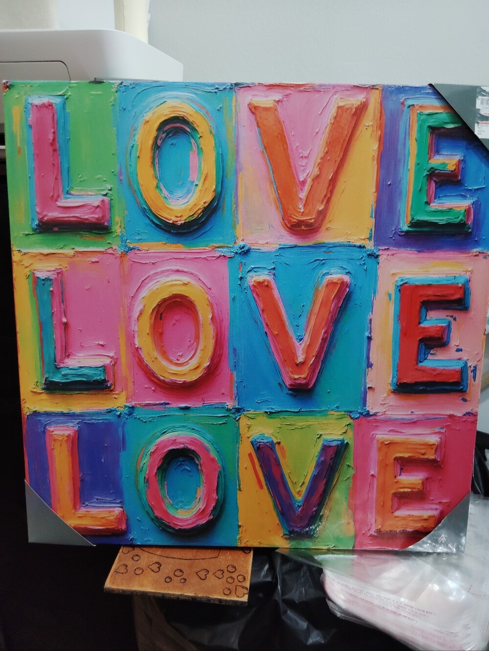 Colorful 'LOVE' Pop Art Wall Canvas - Multicolor 20 x 20
